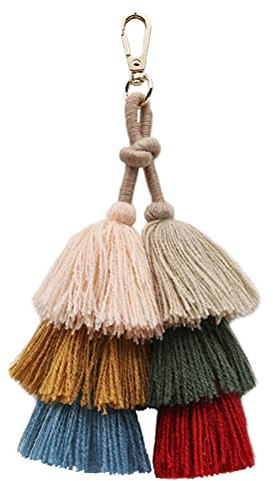 TENDYCOCO Mode Tassel Vintage Quasten Fringe Keychain Zarte Tasche Riemen Anhänger