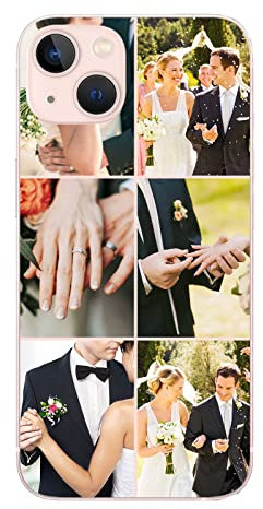 Personalised Phone Case for iPhone 11 Pro Max, Personalized Photo Collage Transparent Phone Cover, Custom Phone Cover with Photo Text, Design Your Own iPhone Case with Image, Text and Business Logo
