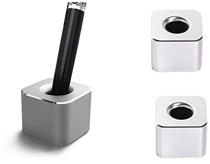 TopHomer Mini-Stifthalter für Schreibtisch, Aluminiumlegierung, Stiftständer, Desktop, kreative Verzierung, Desktop-Organizer für Büro, Schule, Zuhause, Zahnbürstenhalter, 3 Stück, Silber