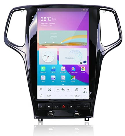 MOOKAKA Tesla Vertikaler Radio Android 11 Autoradio 2 din GPS Navigation Haupteinheit für Jeep Grand Cherokee 2014-2019 Multimedia Player Stereo IPS Touch Screen Carplay DSP RDS（4+64GB