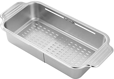 Colador extensible de acero inoxidable, colador sobre el fregadero, colador de drenaje, escurridor de verduras, frutas, pasta y platos