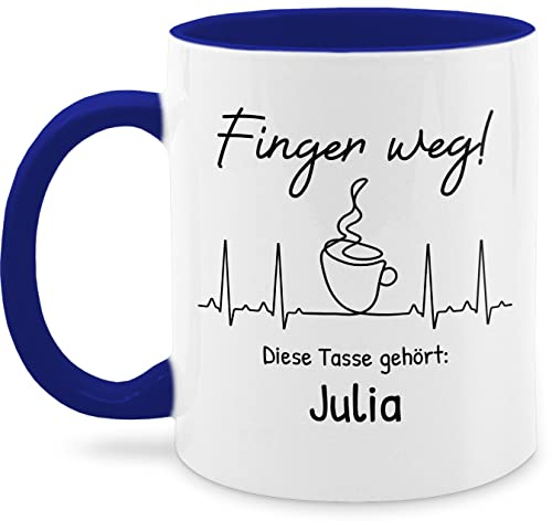 Tassen 325ml - Kollegen - Finger weg diese Tasse gehört | Spruch Arbeit | Arbeitstasse lustig Tasse Arbeit | Sprüche Tasse lustig Arbeit - 325 ml - Dunkelblau - kaffeetasse für freundin