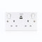 Status 2 Gang 13 Amp USB Wall Socket | 2 x USB A & C Charging Ports | White