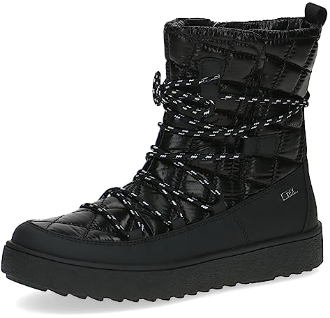 CAPRICE Damen Winterstiefeletten zum Schnüren Airmotion Gefüttert mit Reißverschluss Weite G, Schwarz (Black Comb), 38 EU