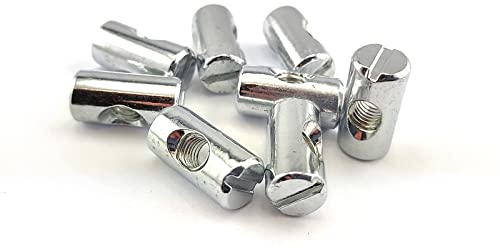 8x Quermutterbolzen M8 12x30 Möbel-Zylindermutter Kreuz Dübel