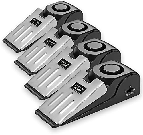 Türstopper Alarm, Türstopper mit Rutschfestem Gummi und Alarm, Alarm Keil für Tür Alarmanlage mit 120dB (4Packung)