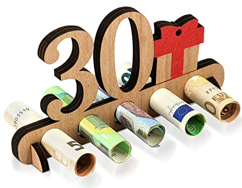 Giftota - 30. Geburtstag Geldgeschenk Holz - Geschenk zum 16.Geburtstag - Geburtstag Jubiläum - Geschenke aus Holz - Geschenke für Freunde, Familie