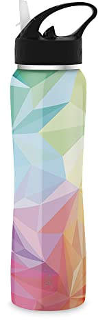 THE STEEL BOTTLE - Most Wanted - Bouteille thermique en acier inoxydable, isolation sous vide à double paroi, capacité 500 ml, fermeture hermétique, bouteille portable (#47 couleur géométrique)