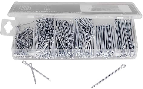 Splint-Sortimentskit, 555 Stück Karbonstahl U-Form Split-Cotter Pin Fastener Set, mehrere Größen Split Pins Set für Auto Garage Werkstatt
