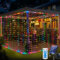 RJEDL Lichterkette Bunt, 6x3m 600 LED Solar Lichtervorhang Aussen mit 2 Lademethoden 2 Arten der Kontrolle 8 Modi Timer IP65 Wasserdicht Wasserfall Außen/Innen Lichterkette für Weihnachten,Party Deko