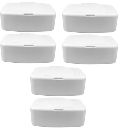 STOBAZA 6 STK Aufbewahrungsbox Für Feuchttücher Container Schmücken Babytücher Haushalt Taschentuch Wischtuchspender Wischtuchhalter Pp Mit Deckel Weiß Box Für Feuchte Tücher Reisen