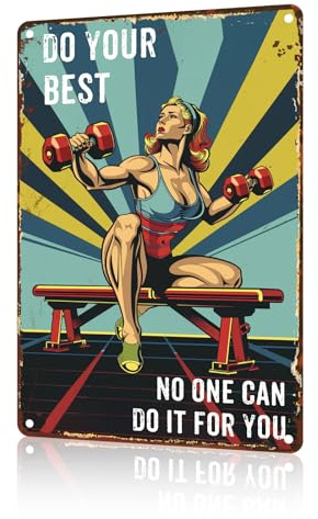 macago Targa in metallo con scritta in lingua inglese Do Your Best No One Can Do It For You, cartello motivazionale per palestra e allenamento, per casa, palestra, fitness, allenamento, decorazione