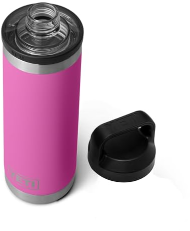 YETI Rambler - Botella de acero inoxidable aislada al vacío de 18 onzas, con tapa para beber, color fucsia (Wildflower Fucsia)