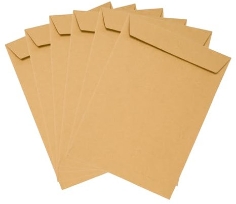 Emerson 50 Versandtaschen DIN B5 Braun 176 x 250 mm 80g Geschäfts-Briefumschläge Gerade Klappe Haftklebung Ohne Fenster Umschläge Großbrief Format Briefkuverts Papier