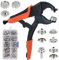 Druckknopf Set Mit Zange: Druckknopf Werkzeug Set, Verstellbares Druckknopf-Setter-Werkzeug, 20 Sätze 15mm Druckknöpfe für Bootsabdeckungen, Segeltuchreparatur, Näharbeiten und Metallverschluss-Ersatz