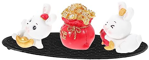 Cabilock 1 Set anno della decorazione dell'auto del coniglio auto gadget cars gadget ornamenti di animali accessori automobilistici arredamento figurine di coniglietti in miniatura resina