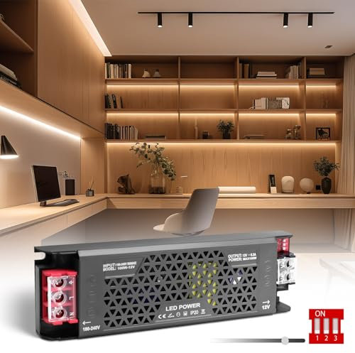 SUCIKORIO 12V 100W Dimmable LED Transformateur 5 Modes Alimentation LED Driver 220V 12V AC 100W 8,3A Ultra Fin Dimmable LEDs Transfo Alimentation à Découpage Convertisseur De Tension AC à DC