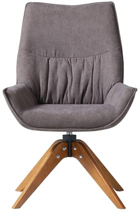 Vielllliving Armlehnstühl 360° drehbar Esszimmerstühle drehbar Essstüuhl Küchenstühl Polsterstühl Armlehnstühl für Esszimmer Küche Braun