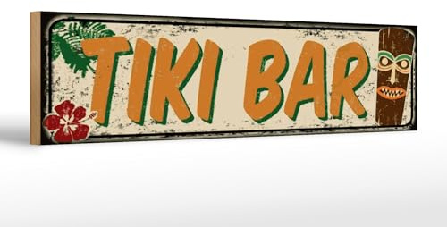 Femer Cartel de madera, 46 x 10 cm, diseño Tiki Bar