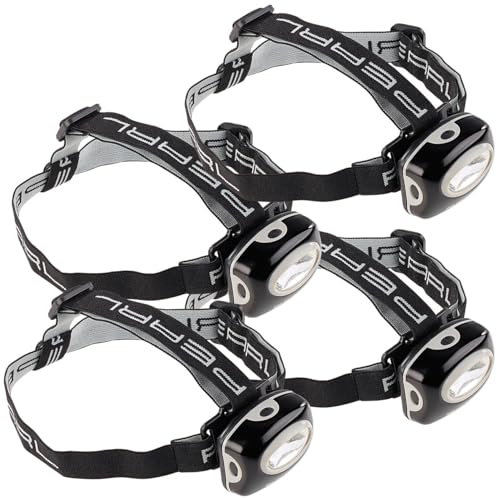 PEARL Kopf Stirnlampen: 4er-Set LED-Stirnlampen SL-101 mit COB-LED, 1 Watt (Taschenlampe Kopf, Leselampen Stirn)