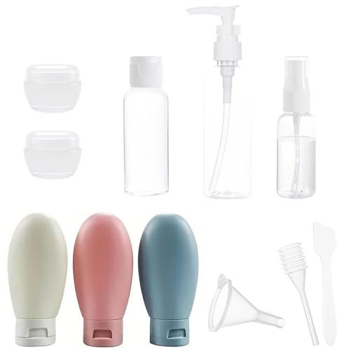 DDUP Travel Bottles Set,60ML Travel Squeeze Bottles,Small Mini Plastic Empty Refillable Transparent Bottles, Travel Skincare Container for Lotions and Toiletries with Storage Bag(Multicolor)