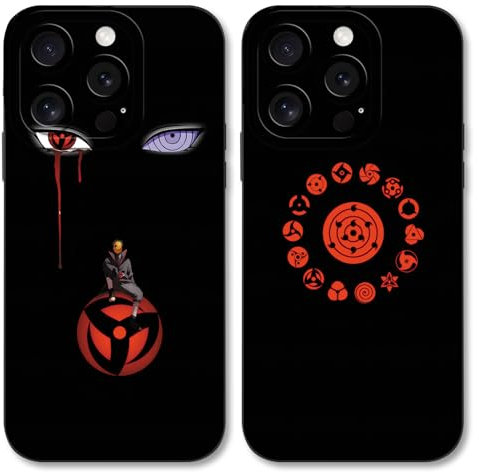 2 Stück Handyhülle für Apple iPhone 13 Pro Max Hülle 6.7'', Phone Case Anime Naruto Akatsuki mit Muster Designs Manga Mädchen Junge Schutzhülle Stoßfest TPU Weich Ultra Dünn Cover Überlegener Schutz