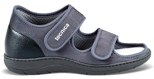 EXTRO STYLE - Orthopedic Shoes for Men and Women, TECNICA 11, for Post-operative Rehabilitation, Rheumatic Foot, Vasculopathies and Metatarsalgia. No-Slip Sandals with Removable Insole, Grey, Size