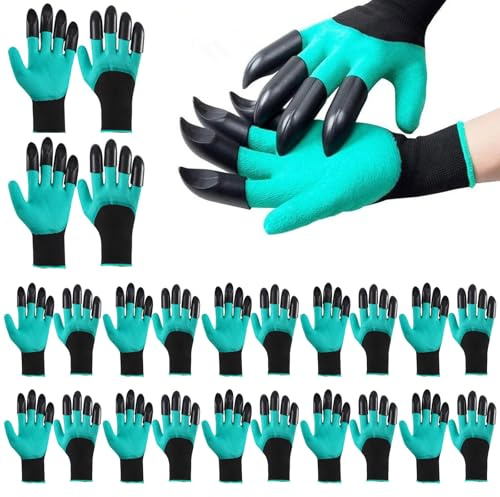 Garden Genie Handschuhe mit Krallen, wasserdichte Gartenhandschuhe zum Graben und Pflanzen, Gartengeschenke (12 Paar, 10-XL)