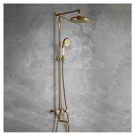 Sistema de ducha industrial con cabezal de ducha de lluvia ajustable, grifo de bañera montado en la pared y ducha de mano, 3 funciones, acabado negro para baños modernos.