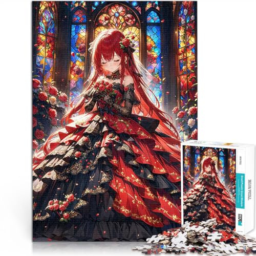 Puzzle 1000 Teile für Jugendliche Familienspiel für und Anime-Braut im roten Kleid Geburtstagsgeschenk, Geschenke, Wandkunst38x26cm