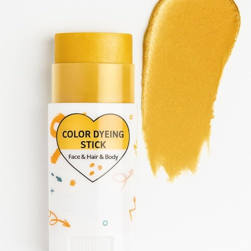 Gold Face Paint Stick, Twist-Up Temporary Cosmetic Colour Crayon, 1 Count | Metallic Finish, Direct Application To Face, Hair And Body, For Festivals, Cosplay, Stage, Parties And Sports Events