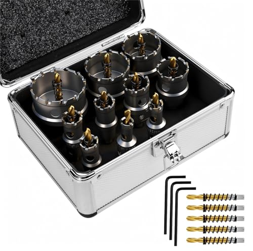 GPtzlei Set da 10 Seghe a Tazza TCT 14-60 mm per Acciaio Inox e Metallo