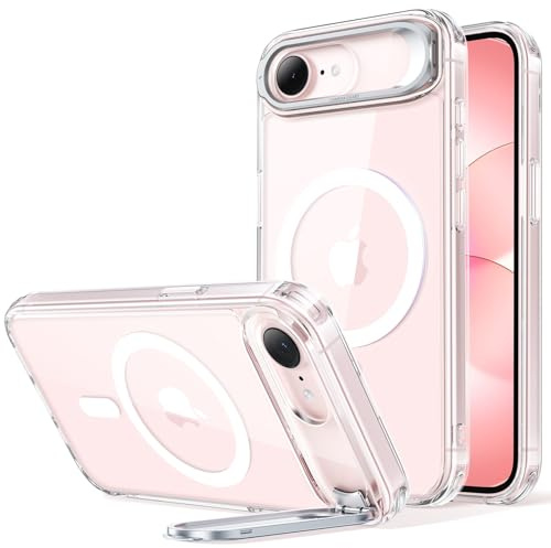 ESR für iPhone 17e/16e Hülle Flex-Ständer, für MagSafe, Klar | Vergilbungsschutz, 3X Militär-Sturzschutz, Magnetische Handyhülle, Air Guard Ecken, Kratzfest