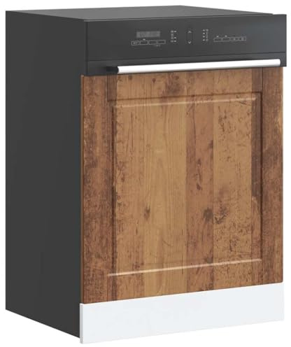 Plumbpyr Panneau de lave-vaisselle Porto aspect bois vieilli - 60 x 1,5 x 57 cm - Pour meuble de cuisine, porte - Protège le lave-vaisselle - Pour armoire de cuisine, buffet, buffet, espace de