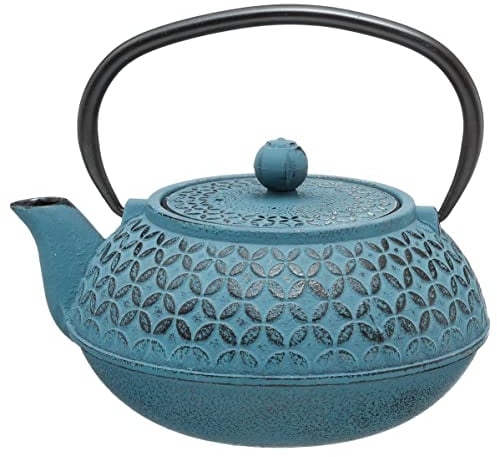 Théière en fonte avec son filtre amovible - Capacité 1 L - Coloris BLEU