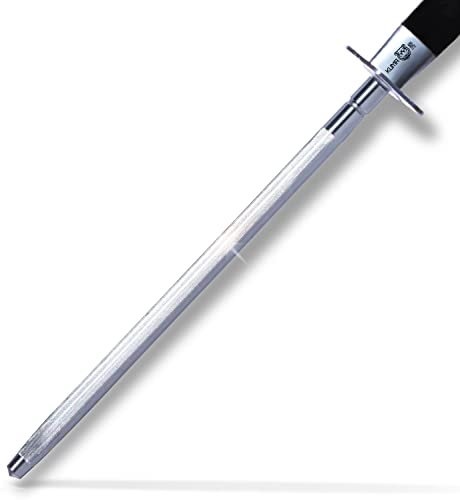 Kuma Sharpener for Kitchen Knives - Easily Recover Your Sharp Edge - Best 8 Inch Steel Honing Rod for Sharpening Your Chef Knife, Carving Knife, Chopping Knife, and More! - Hone with Comfort Today!