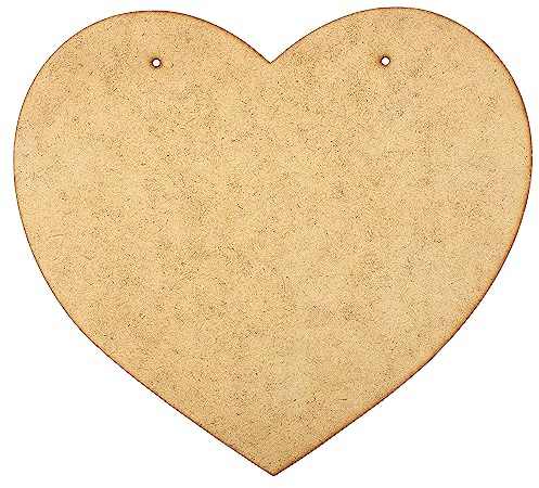 Creative Deco 4 x Große Herzen Holz Basteln Anhängers aus MDF | 150 x 130 x 3-4 mm | Unlackierten Holz Scheiben zum Aufhängen | Ideal als Dekoration für Hochzeit, Weihnachten, Geburtstag, Taufe