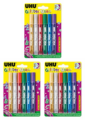 '3 X Uhu Colla Glitter Original