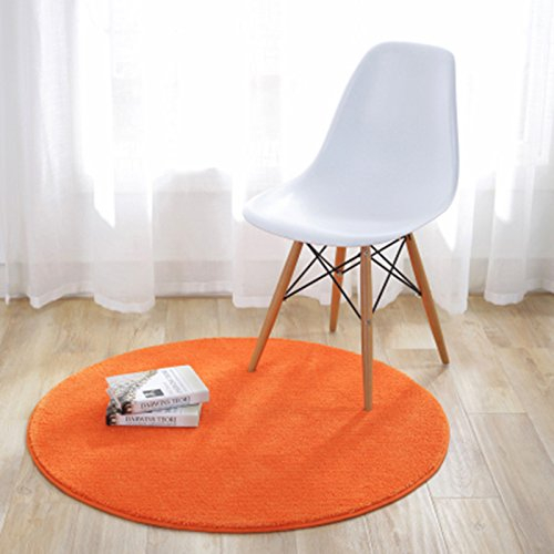 Fouriding Tappeto Rotondo Tappeti Tappetino Colore Puro Bambino Camera da Letto Soggiorno Cucina Cucina Moderno Non Antiscivolo Yoga Decorazioni Arancio