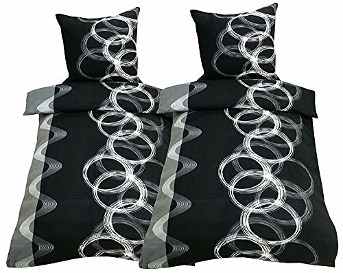 Leonado Vicenti 4 TLG. 135x200 Flausch Bettwäsche aus Thermo Fleece Garnitur Sarah Grau Nevresim Takimi