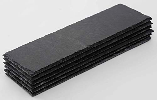 Novaliv 6x Schieferplatten I rechteckig I 30x20x0,5 cm I Sushi Servierplatten Untersetzer Käseplatte Tischplatz Schiefer Geschirr Platzset Schiefer