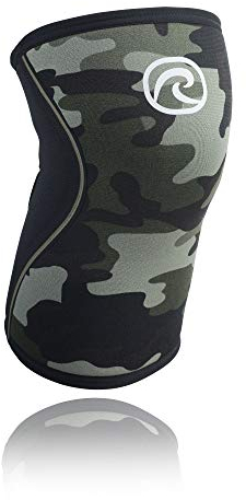 Rehband Rx Knee Sleeve - Rodillera (7 mm, camuflaje), color negro