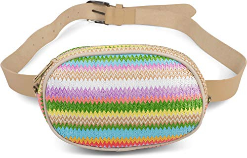 styleBREAKER Damen Bauchtasche mit Buntem Zick-Zack Muster, Reißverschluss, Gürteltasche, Hüfttasche 02012299, Farbe:Mehrfarbig/Modell-2