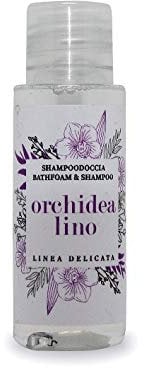 Shampoo doccia, cortesia hotel, b&b, 100 flaconi da 30ml fragranza Orchidea & Lino