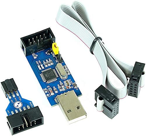 Paradisetronic.com USBasp 3,3V 5V Programmiergerät inkl. ISP-Adapter und Kabel, USB ISP Programmer für Atmel AVR und Arduino