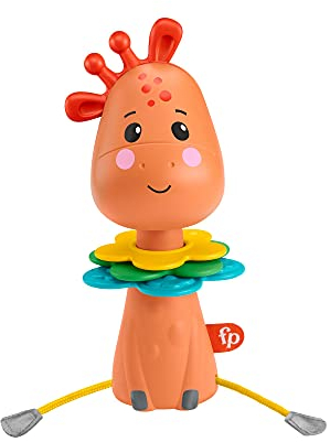 Fisher-Price GWL65 - Kleine Spiel-Giraffe, Klacker-Spielzeug für unterwegs mit Details, Spielzeug für unterwegs, für Babys ab 6 Monaten