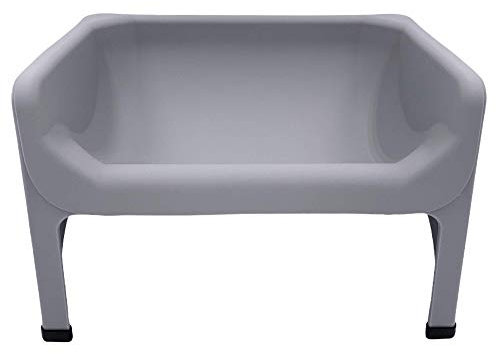 Fluff Trough XL Set Elevated Dog Bowl Feeder for Healthy Posture & Digestion, Minimizes Neck Strain, Ideal for Flat-Faced Pets, Vet Recommended, Dishwasher Safe, Gray