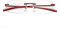 ZUVGEES Randlos Metall Blaulichtfilter Lesebrille für Herren und Damen mit Federscharnier Lightweight Anti-blaue Computerbrille (Rot, 4.00)