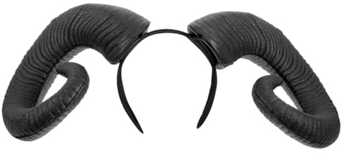 Lurrose Schafshorn Stirnband Antilopenhorn- Stirnband Halloween Teufel Horn Halloween Kostüm Zubehör Teufel Haarband Cosplay Partei Liefert Schwarz Kuhhorn Hirschgeweih Kostüm