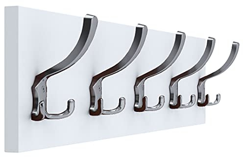 AKKE Garderobenleiste Garderobenpaneel Wandgarderobe Wandpaneel Garderobe PVC Pico 60 Weiss/Chrome